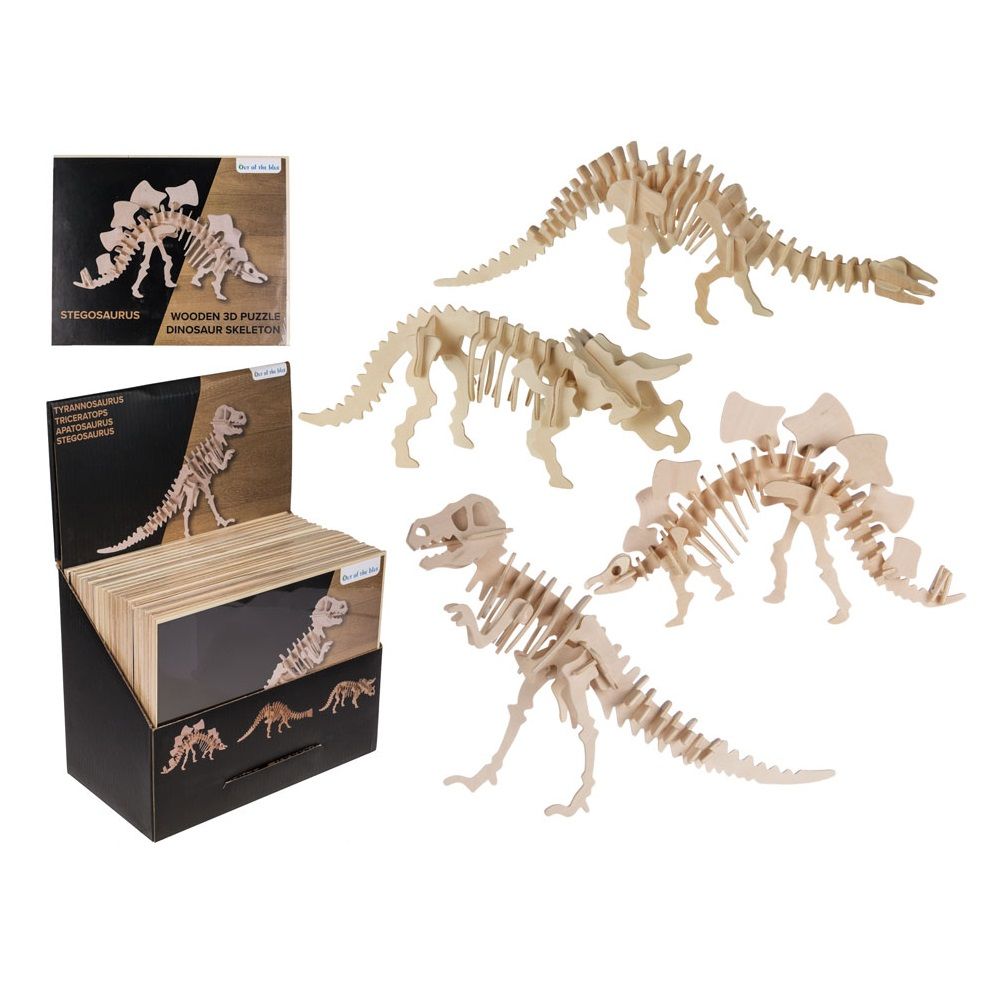 Drewniane puzzle 3D Dinozaury