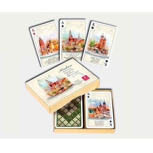 Karty do gry Kraków Akwarele komplet brydżowy 2x55 listków