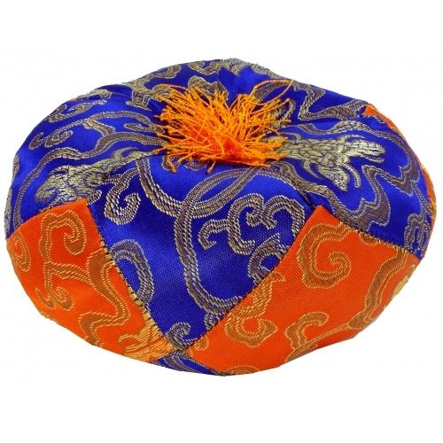 Poduszka pod misę tybetańską - niebiesko-pomarańczowa