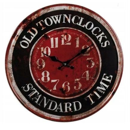 Metalowy zegar ścienny Old Town Clocks